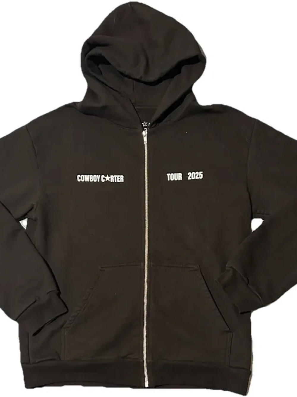 Beyonce Cowboy Carter Tour Sweatshirt Jacket Black Zip Up CCT 2025 Concert Merch